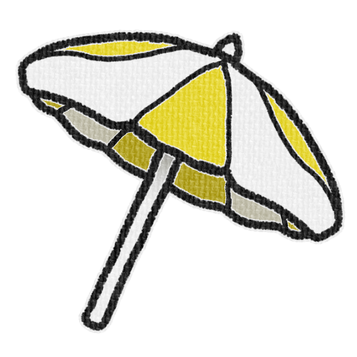 黄色のパラソルの透過イラスト素材