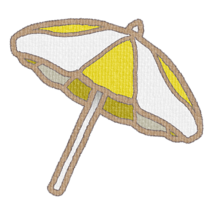 黄色のパラソルの透過イラスト素材