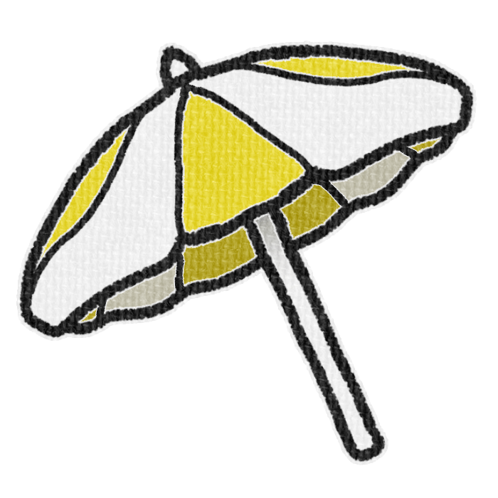 黄色のパラソルの透過イラスト素材