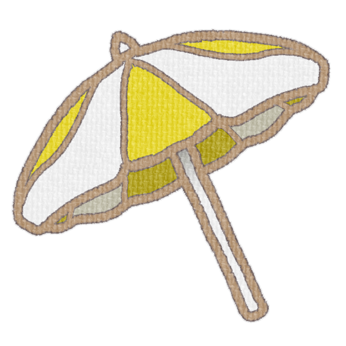 黄色のパラソルの透過イラスト素材
