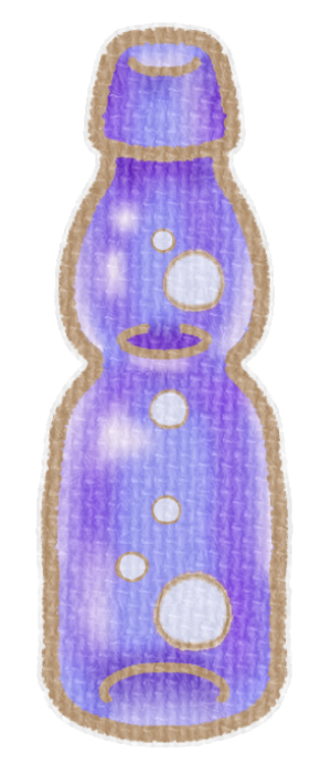 グレープ味のラムネの透過イラスト
