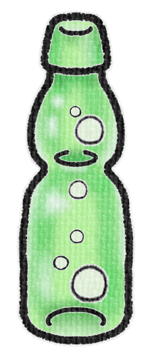 メロン味のラムネの透過イラスト