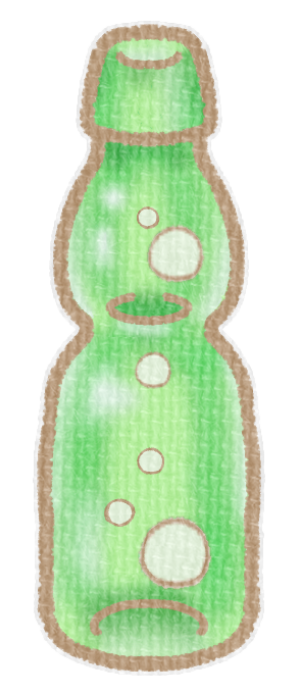 メロン味のラムネの透過イラスト