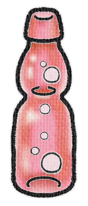 ストロベリー味のラムネの透過イラスト