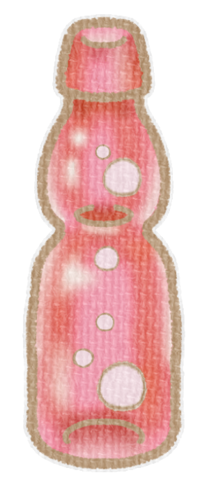 ストロベリー味のラムネの透過イラスト