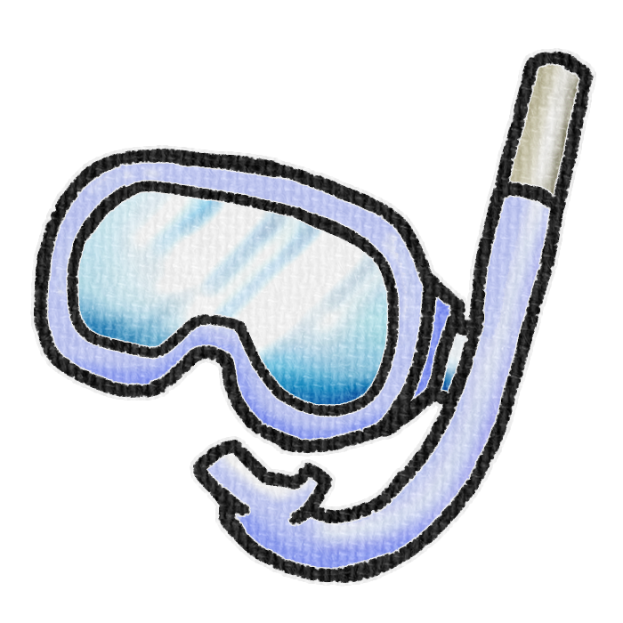 青色のシュノーケルの透過イラスト