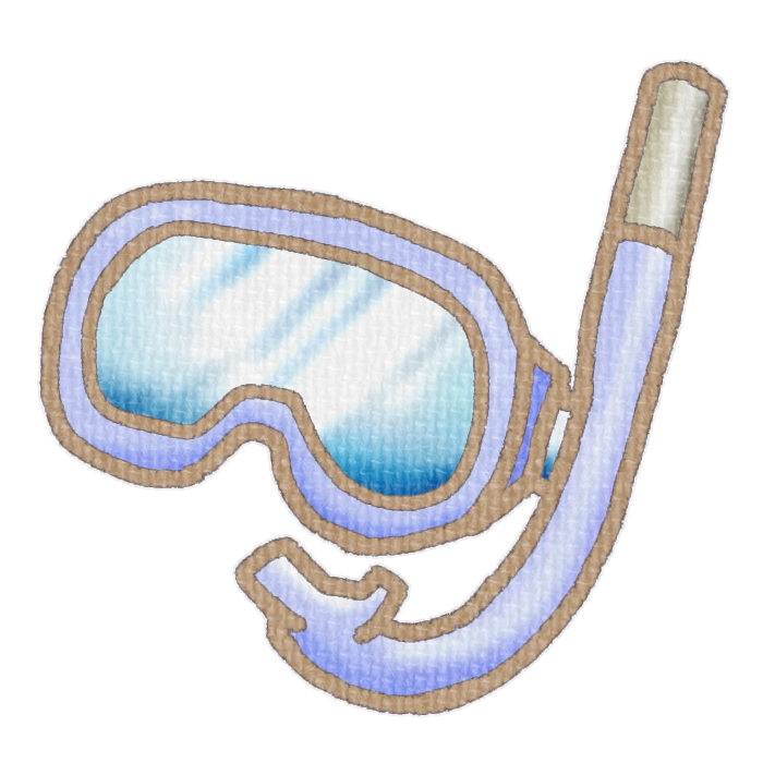 青色のシュノーケルの透過イラスト