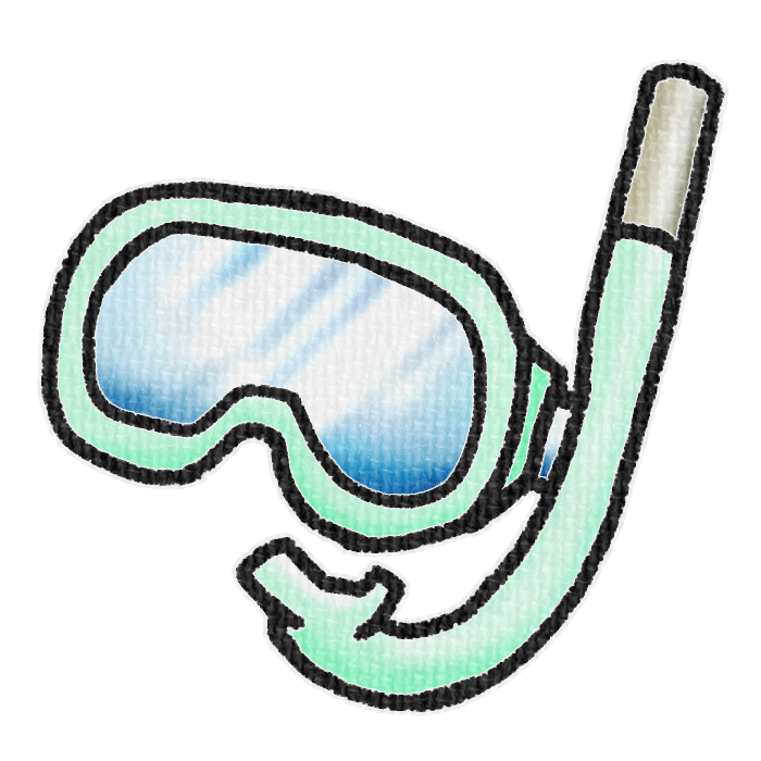緑色のシュノーケルの透過イラスト