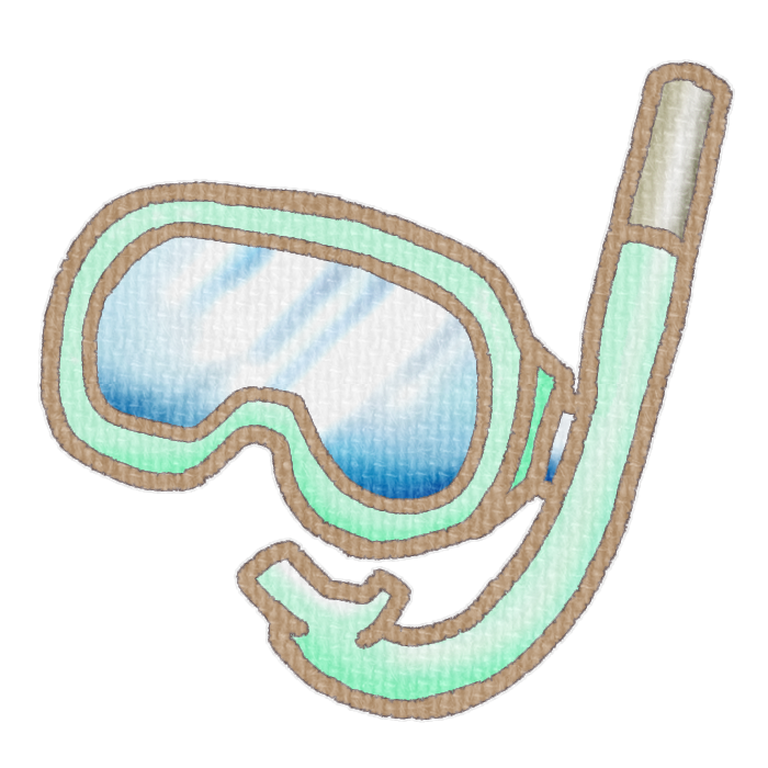 緑色のシュノーケルの透過イラスト