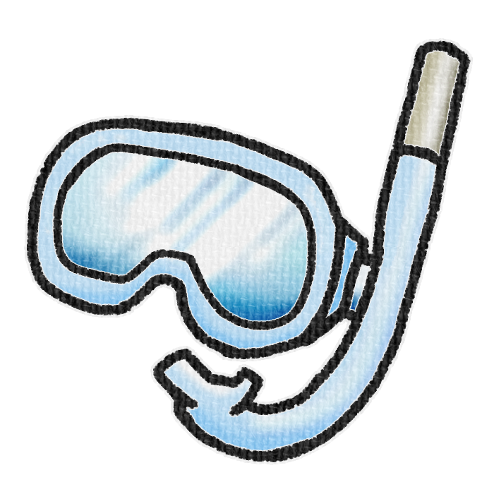 水色のシュノーケルの透過イラスト