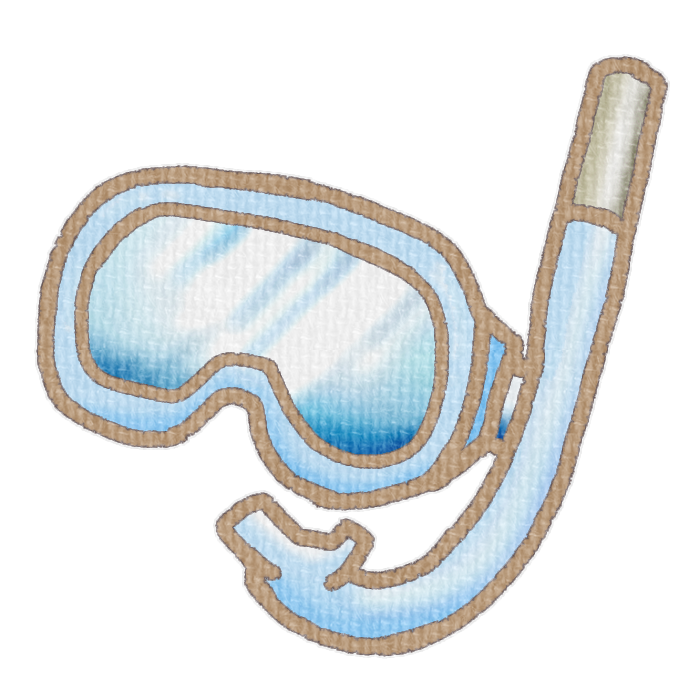 水色のシュノーケルの透過イラスト