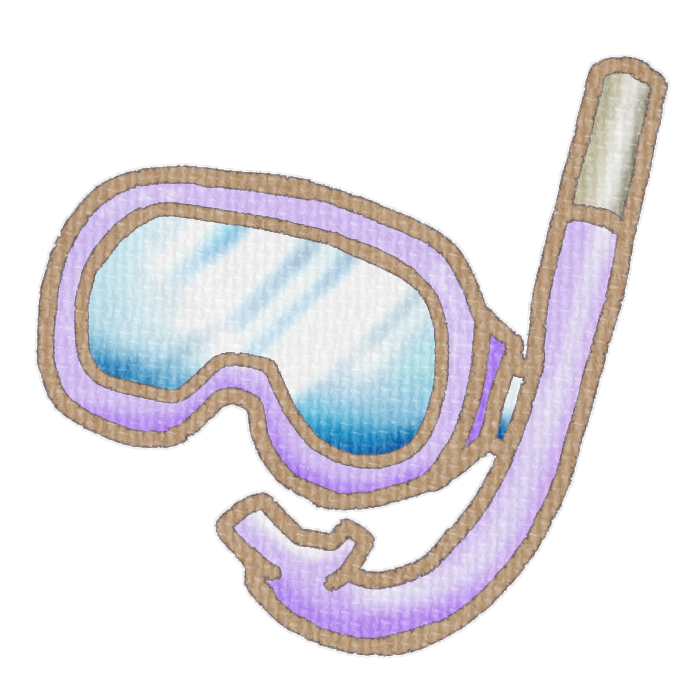 紫色のシュノーケルの透過イラスト