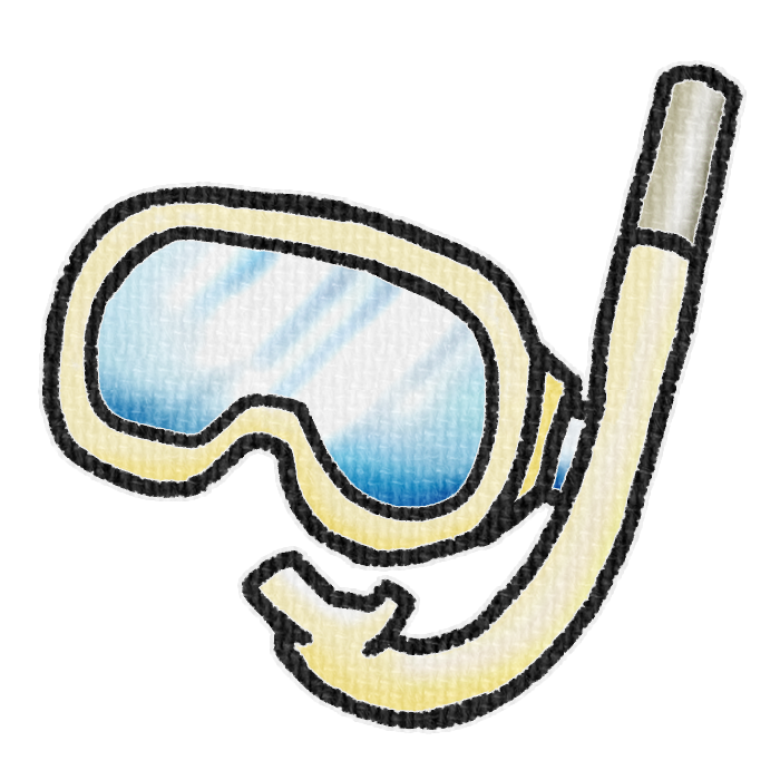 黄色のシュノーケルの透過イラスト
