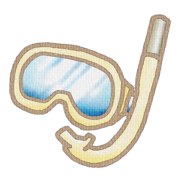 黄色のシュノーケルの透過イラスト