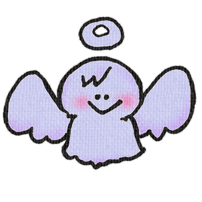 青色の天使の透過イラスト