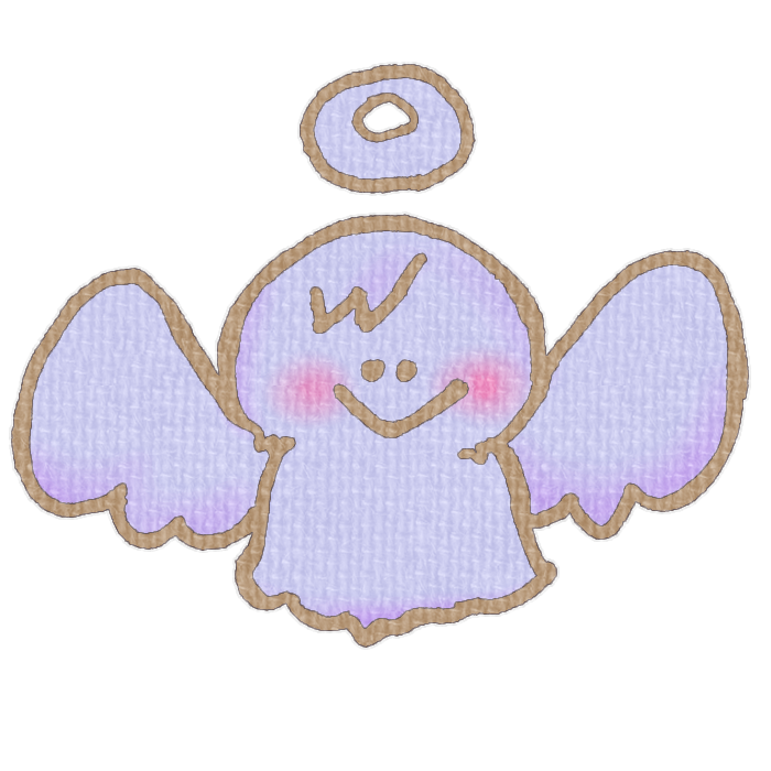 青色の天使の透過イラスト