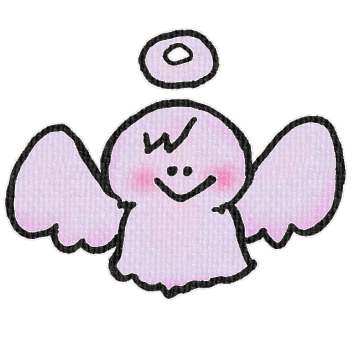 紫色の天使の透過イラスト